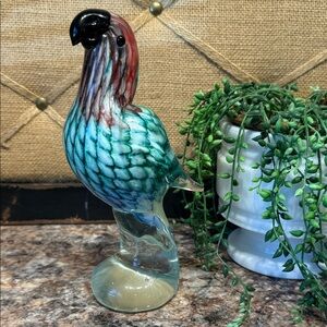 Glass Parrot Figurine